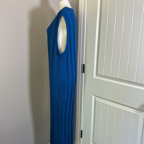 Free People Beach Theo Sweater Midi Dress Blue Ribbed Relaxed Fit Sz M NEW - Picture 6 of 12